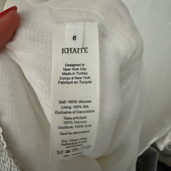 KHAITE White Sequin The Leibel long-sleeve silk mesh panel dress 6 - Picture 13 of 13